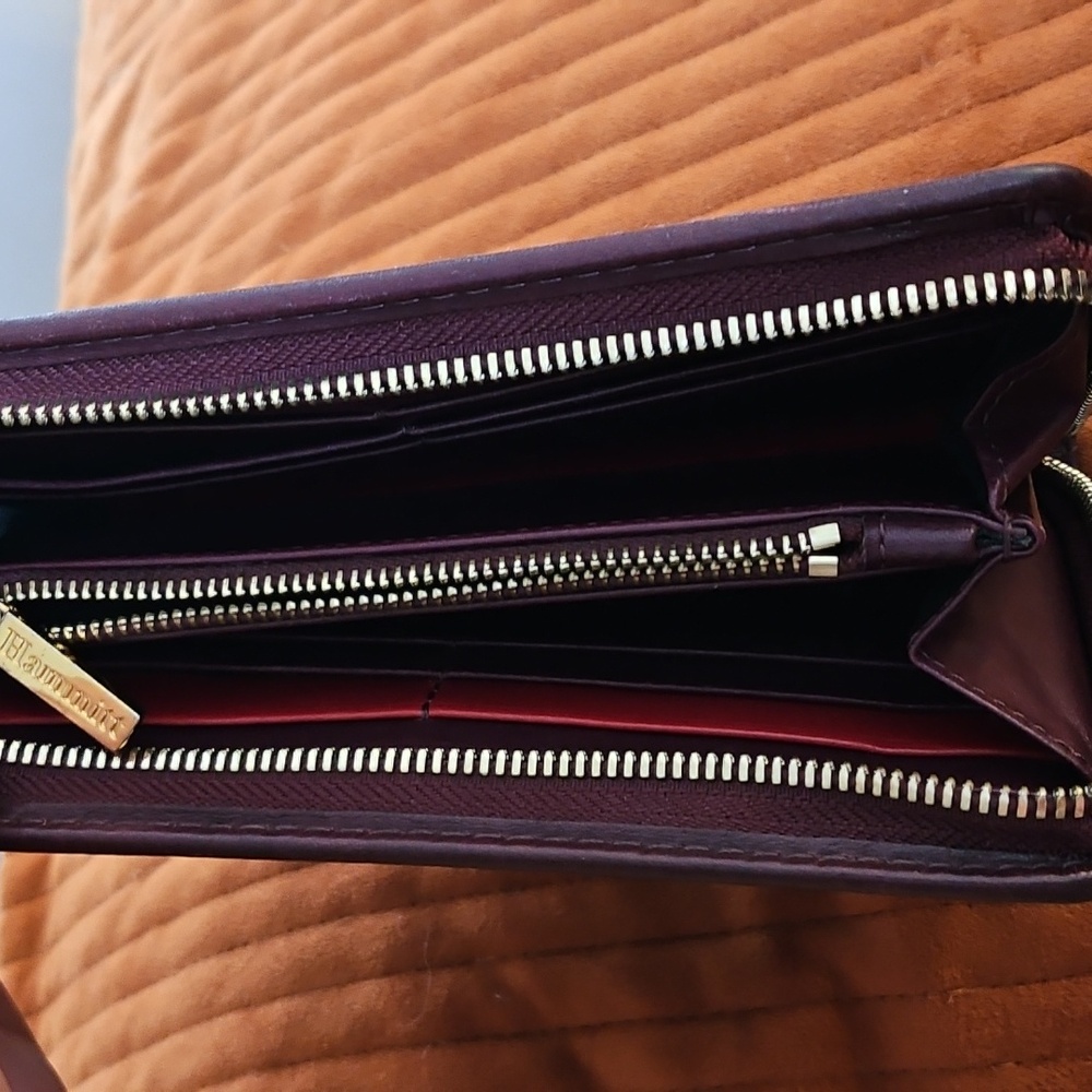 Hammitt Leather Wallet Clutch | Cherrywood And Gold | Beautiful! - Picture 4 of 9